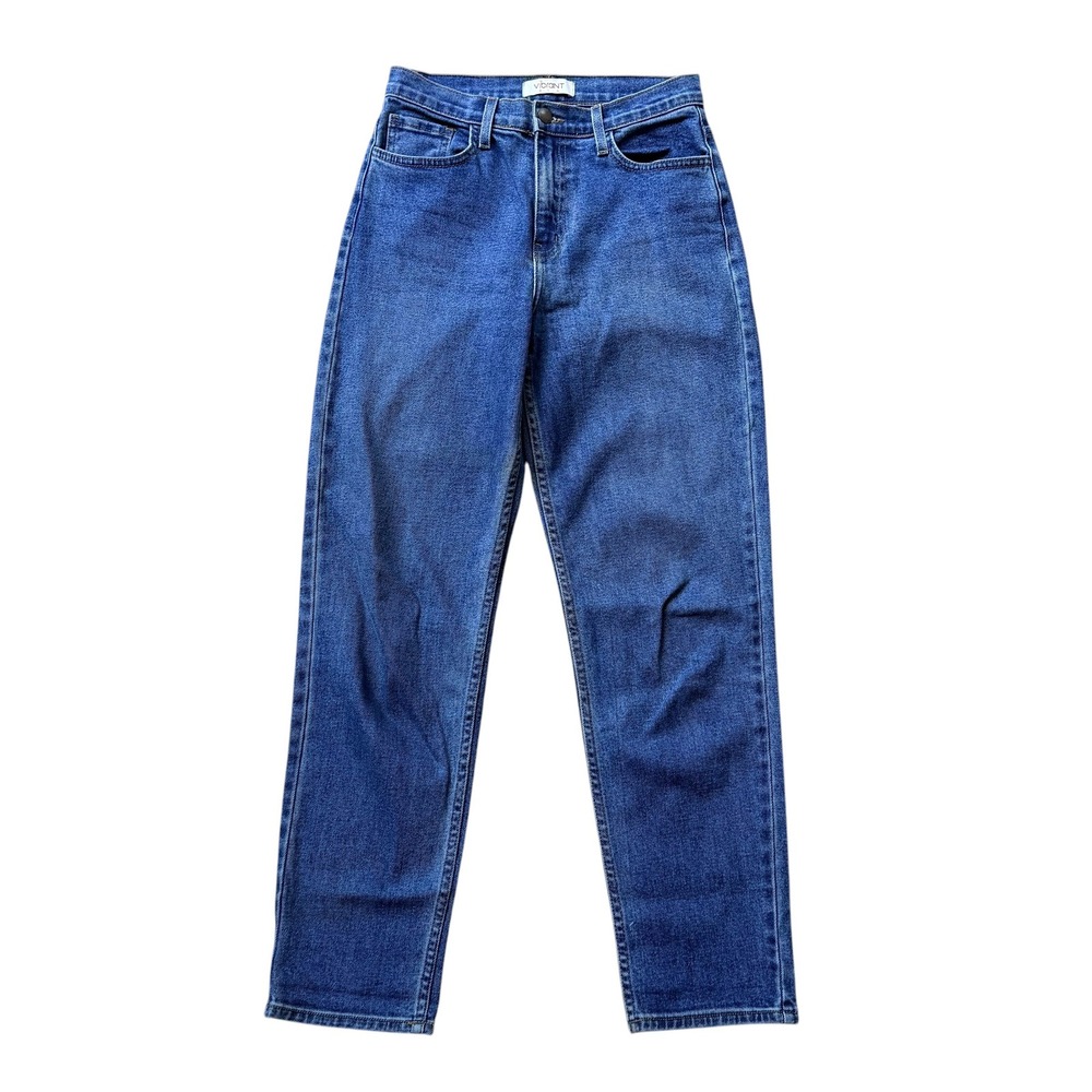 Vibrant MIU High Waisted Straight Leg Jeans Medium Wash Blue Size 5 W26 USA Made